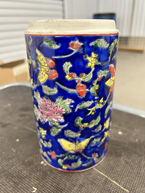 Image 1 of Grote Chinese penselenpot dat 1880-1920