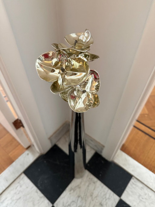Large Hervé Gambs Floor Vase - 70 cm - Silver – vazen, Metal (photo 2 of 5)