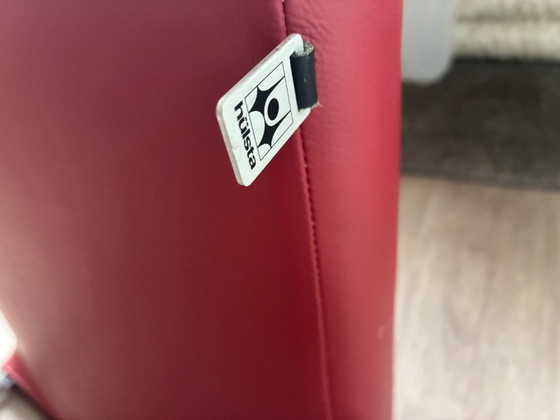 Sei Sedie da pranzo Hülsta, pelle rossa, Cromo, Rosso, Modern (foto 2 di 9)