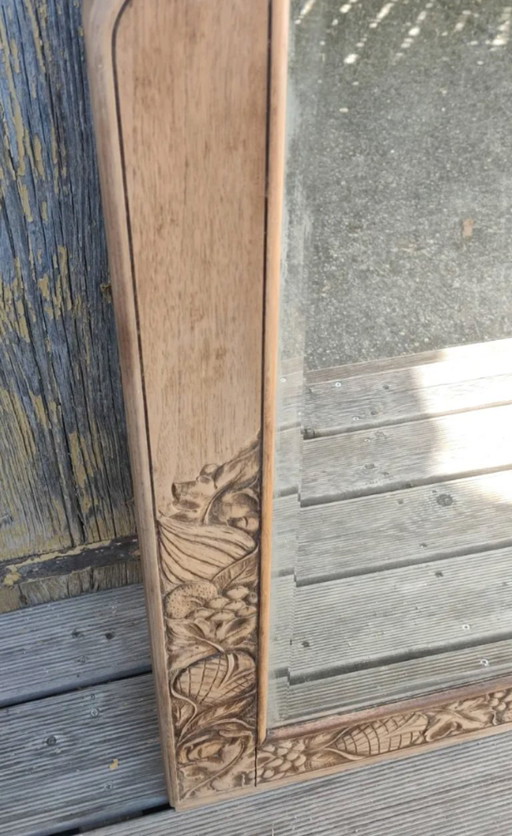 Very large beveled Art Deco mirror