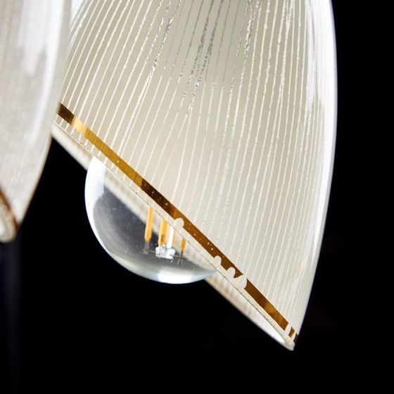 Image 1 of MK9466 Lampadario vintage in vetro e ottone, 1950