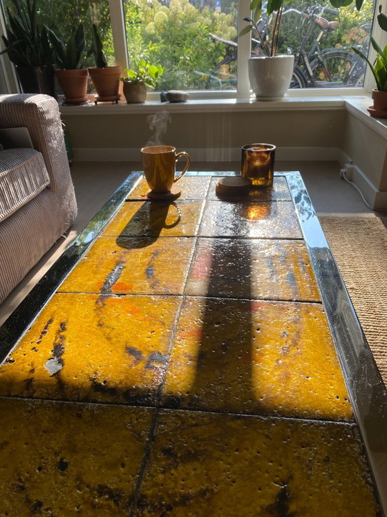 Retro Coffee table: Chrome with stone/tiles (photo 7 of 16)