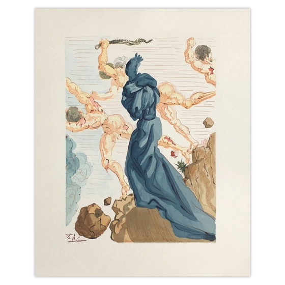 Salvador Dali Woodcut Divine Comédie Enfer 15 - Les Margelles Du Phlégéton 1960 (photo 5 of 5)