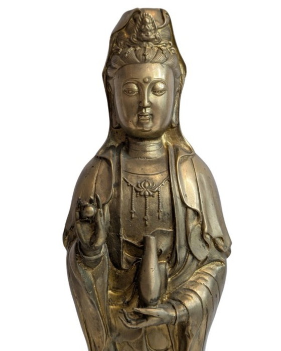 Guanyin debout en bronze antique – Chine, XIXe siècle – Sculptures, Copper (photo 9 of 10)