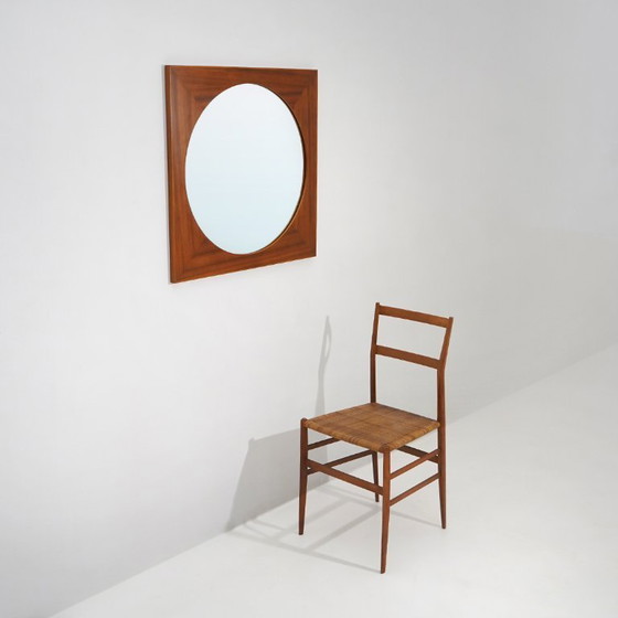 Image 1 of Teakhouten wandspiegel, jaren 60