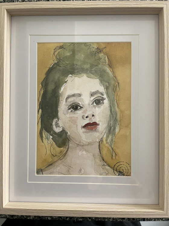 Image 1 of Aquarel ingelijst  “Toet”