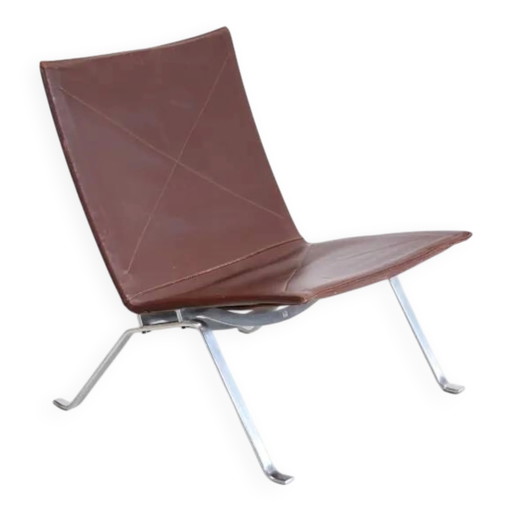 Poul Kjærholm PK22 Sessel für E. Kold Christensen – fauteuils, Leather, Chrome, Mid Century Modern