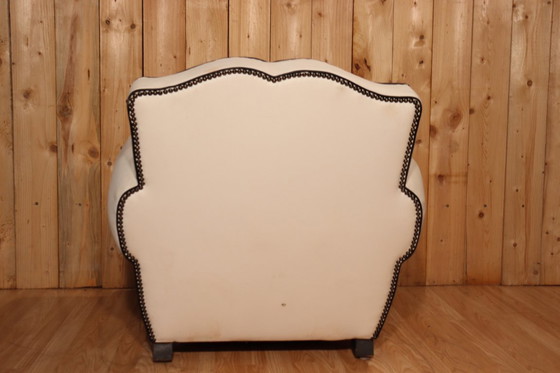 Image 1 of Weißer Ledersessel