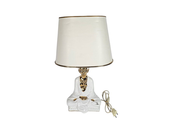 Image 1 of Massive Belgium - Table lamp - Buddha - Hollywood Regency Style - Gold - 80's