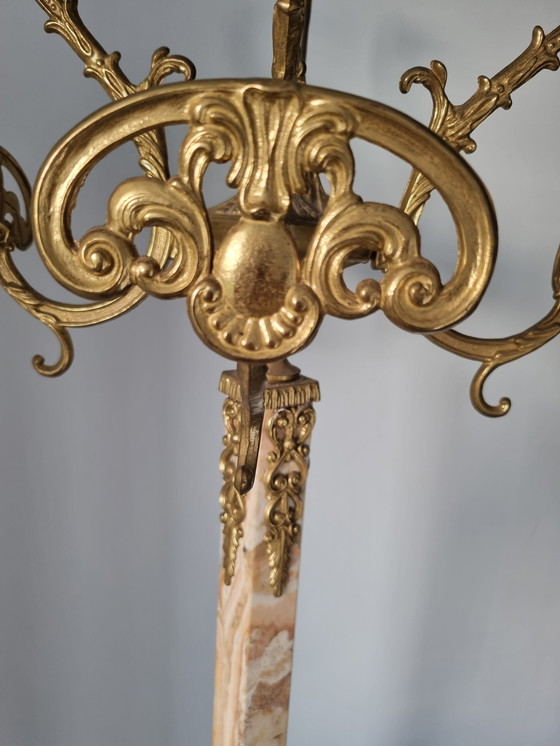 Image 1 of Hollywood Regency marble coat rack