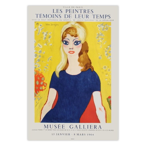 Kees VAN DONGEN Expo 64 - Musée Galliéra Brigitte Bardot Poster 1964
