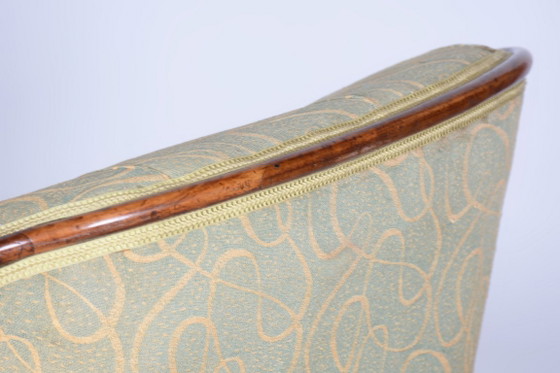 Fauteuil Biedermeier restauré, noyer, épicéa, hêtre, République tchèque, années 1830 – Textile, Wood (photo 2 of 13)