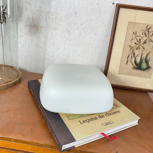 Große quadratische Deckenleuchte oder Wandleuchte 25 cm mattweißes Glas