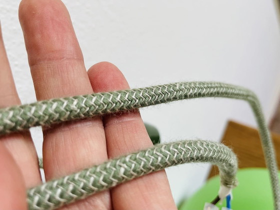 Image 1 of Lampada a sospensione in vetro opalino verde della modernità di metà secolo 1970