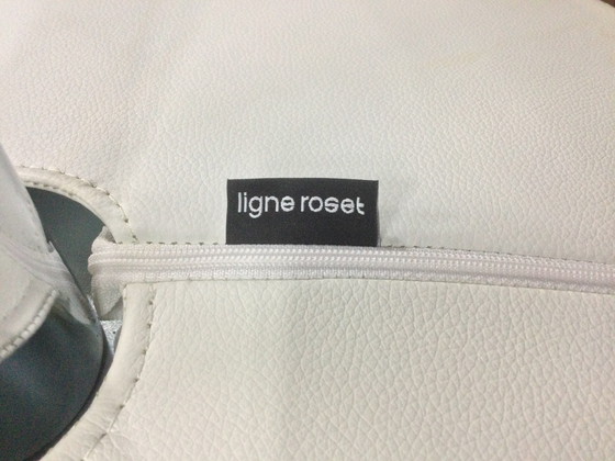 Image 1 of 2x Lignet Roset Bridge Chair Alster Silla giratoria de cuero Sillón blanco