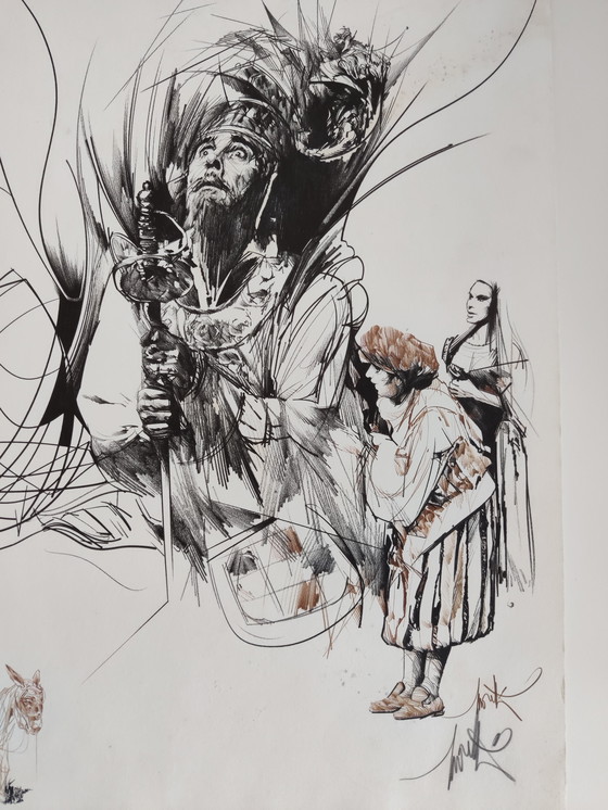 Image 1 of Raymond Moretti, Litografía, El Señor de la Mancha y Pancho