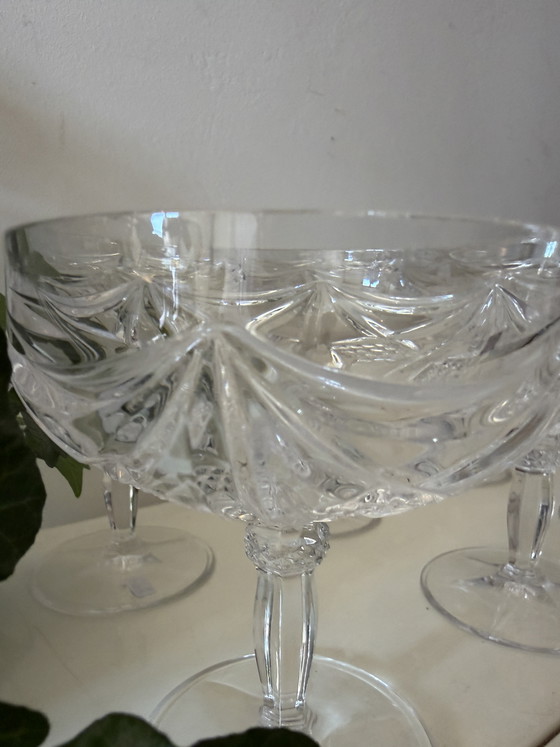 Image 1 of Set of 6 crystal coupe glasses