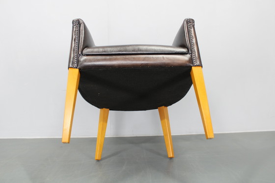 Image 1 of Vintage leren fauteuil, Tsjecho-Slowakije