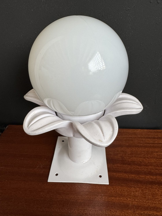 Image 1 of Lámpara de techo con forma de palmera opalina de los años 80.