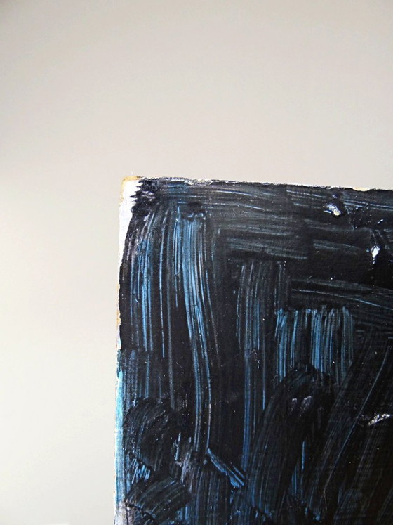 Image 1 of Large painting of a nude woman from behind, modern oil on panel, vintage style