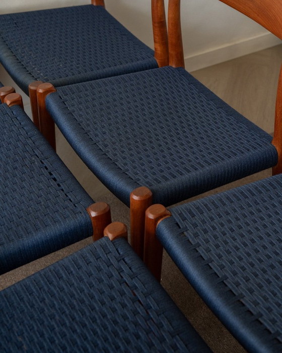 Image 1 of Danish Modern Teak Dining Chairs Model 77 by Niels Otto Møller for J.L. Møllers Møbelfabrik, Denmark, 1960s, Set of 6