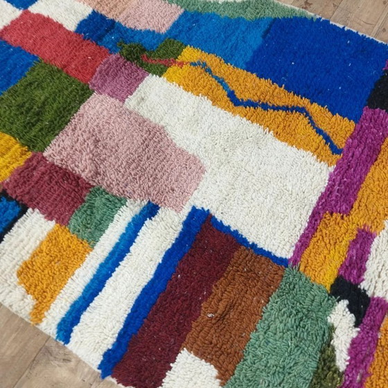 Image 1 of Azilal-Wollteppich, farbenfroh – handgewebte Naturwolle (256×146 cm)
