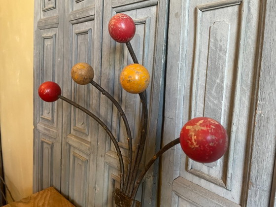 Image 1 of Wandkapstok met gekleurde houten bollen Frans