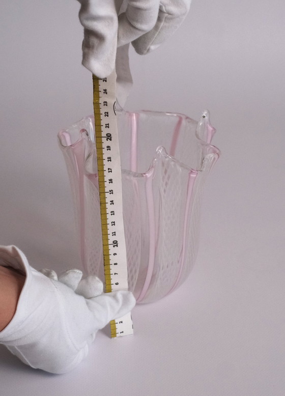 Image 1 of Handkerchief vase Zanfirico Fazzoletto of murano glass