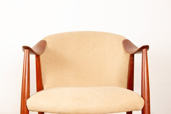 Image 1 of Pair of Scandinavian armchairs in teak and fabric, new Tyrol model by Gerhard Berg for Westnofa 1960.