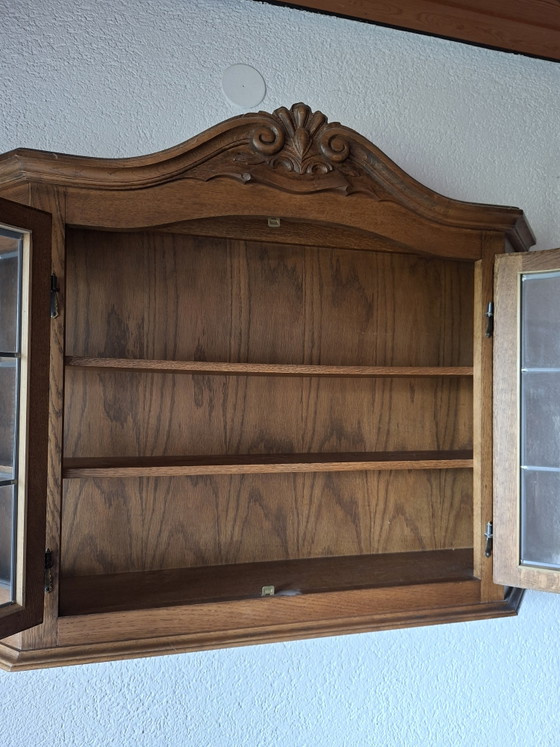Armadio a muro in rovere massiccio con vetri piombati anni '70 – Stile rustico – Armadi a muro, Wood, Glass (photo 3 of 5)