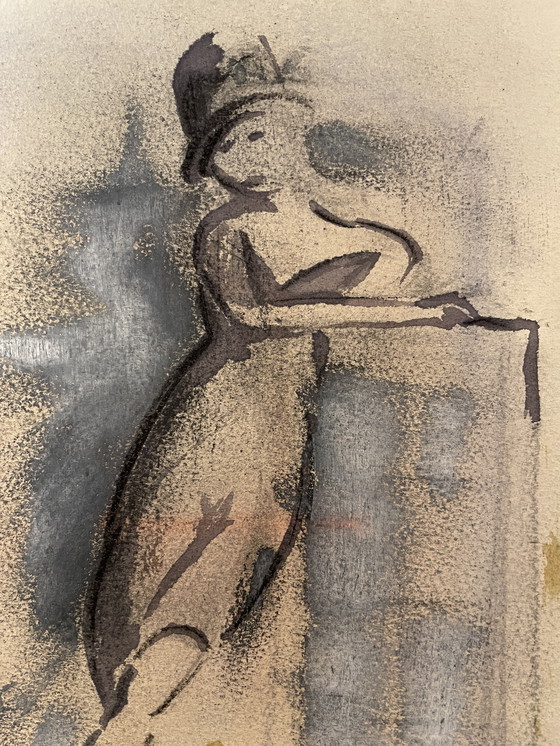 Image 1 of Fashion Sketch Female Portrait "Hat