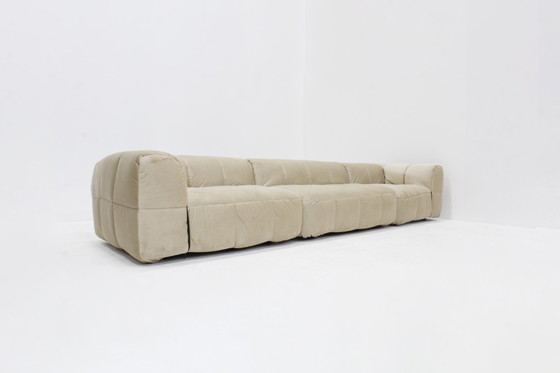 Image 1 of Divano modulare vintage Arflex Strips in velluto beige Cini Boeri