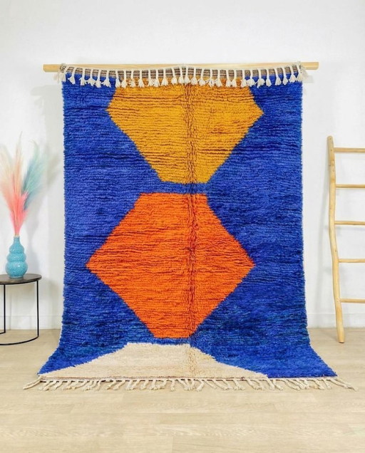 Alfombra bereber marroquí de 250 cm x 150 cm.