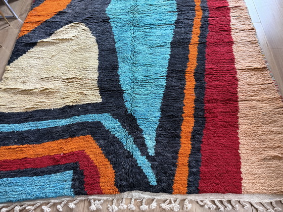 Image 1 of Tappeto postmoderno dal design astratto degli anni '80 – 332 × 205 cm – Marocco