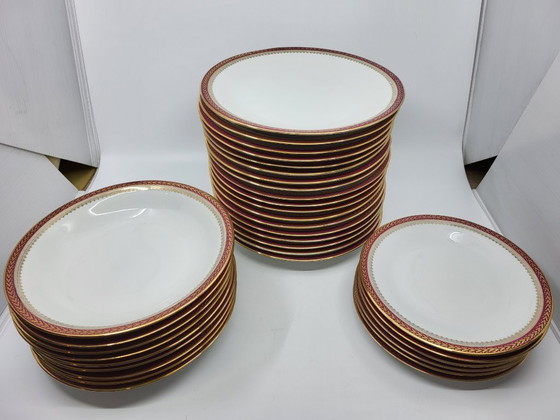 Image 1 of Larchevêque porcelain dinner service from Sologne, France, 38 pieces