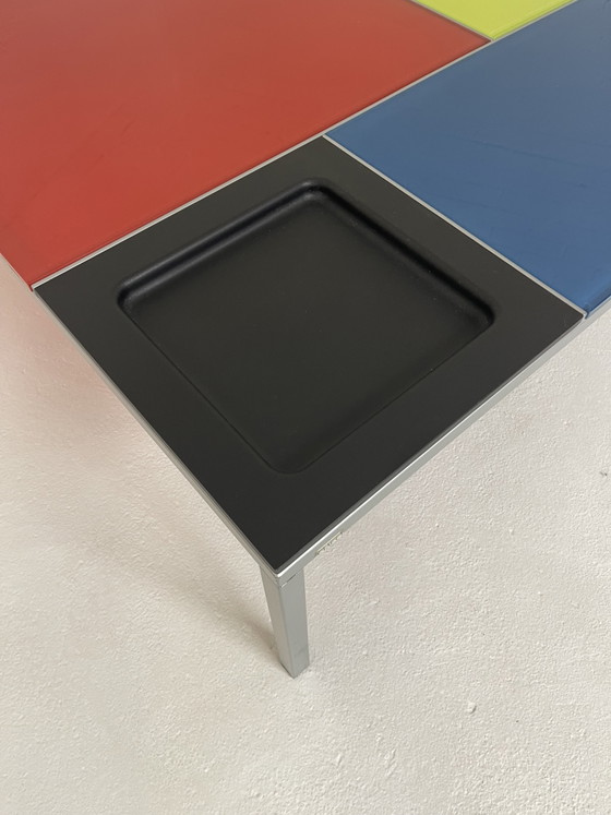 Tableau Mondrian Ciacci vintage en Italie vers 1980. – Tables basses, Glass, Metal (photo 5 of 15)