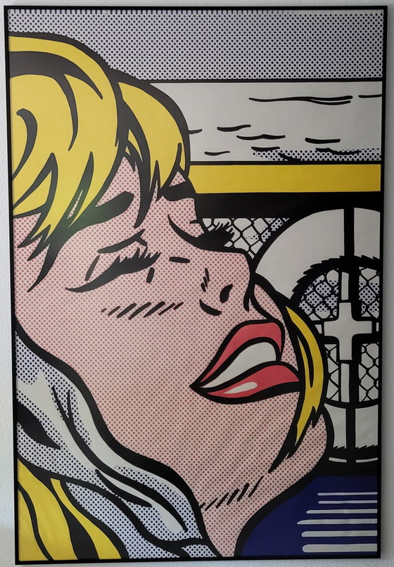 Image 1 of Lichtenstein "La Monja" XXL 212x140 cm en un marco magnético HALBE