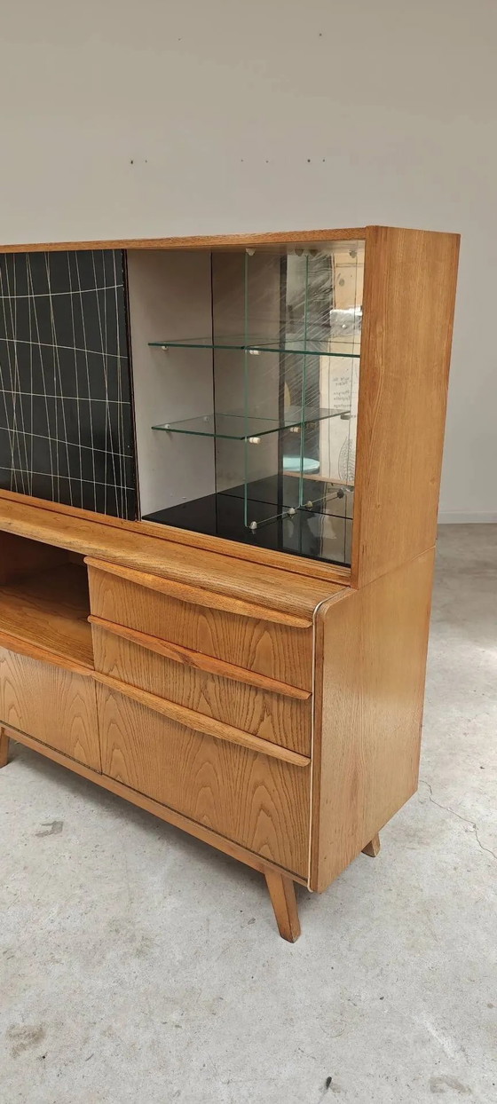 High buffet / Sideboard U 372 / 386 by B Landsman and H Nepozytek 60 – Jitona, Display cabinets, Wood, Glass (photo 35 of 40)