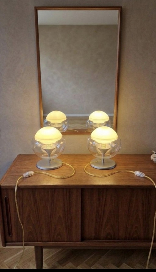 Space Age Sideboard Lamp – tafellampen, Metal, Glass