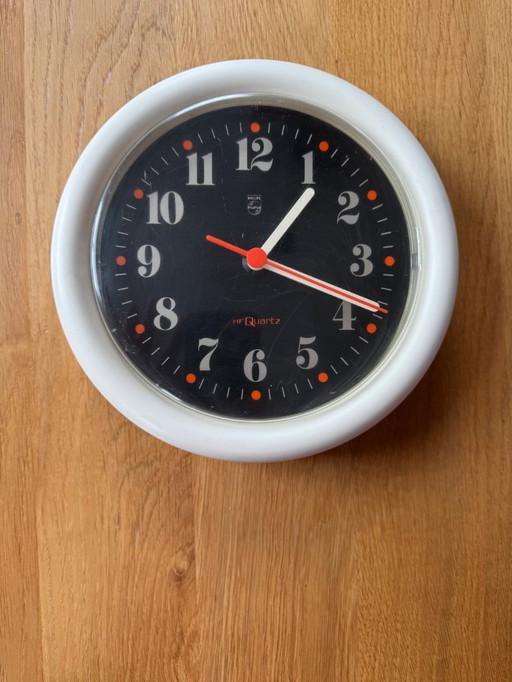 Vintage Philips plastic wall clock, 1970s