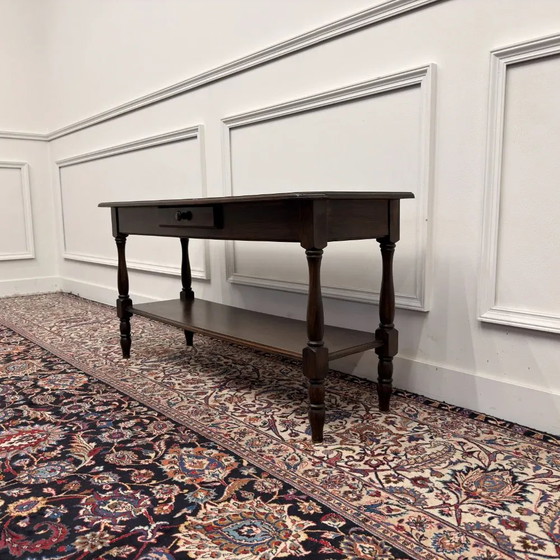Tavolo da drappeggio francese antico del 19° secolo, Tavolini, Legno, Marrone, Chesterfield (foto 4 di 11)