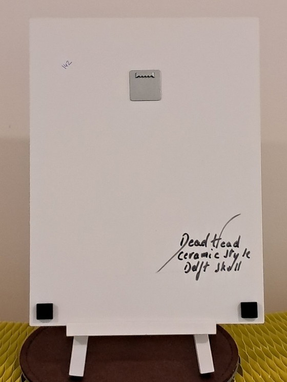 Image 1 of DEAD HEAD - Teschio in stile ceramica Delft - Stampa su alluminio