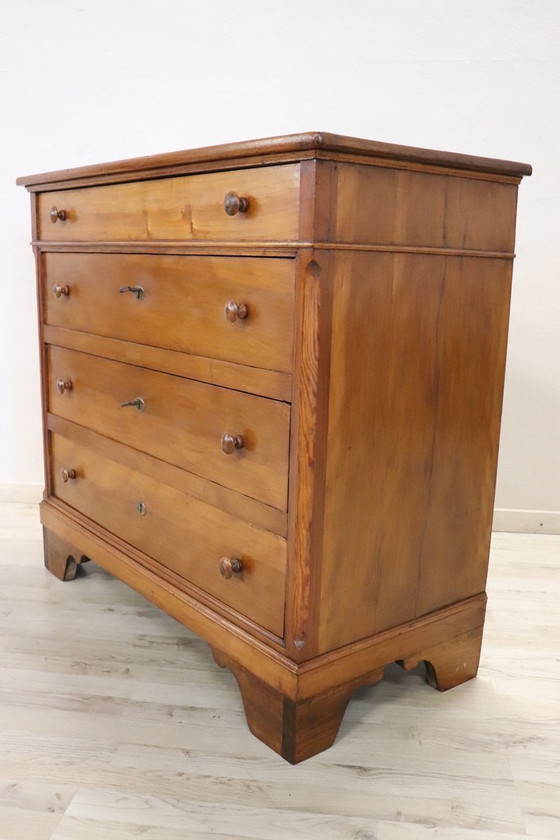 Image 1 of Antique Wooden Chest Of Drawers, Late 19Th Century