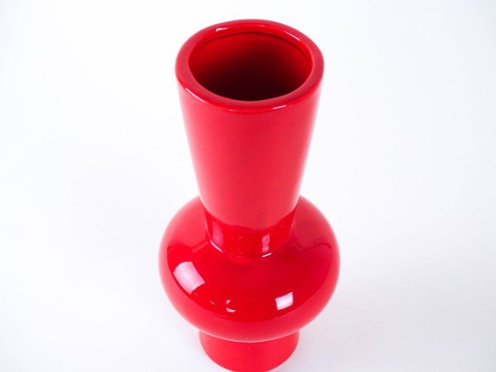 Image 1 of Red ceramic vase, Danish design, 1970s, made in Denmark