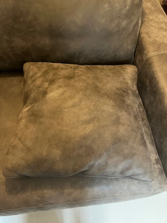 Image 1 of Sillón Loveseat Sillón Sofá Cuero Gris Materias Primas