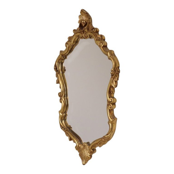 Klassieke Gouden Kuifspiegel Frankrijk Barok Stijl 74cm – Glass (photo 3 of 18)