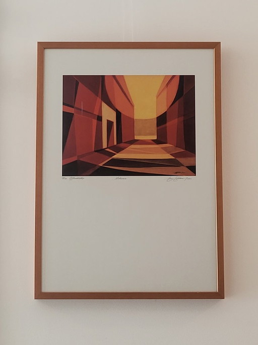 Lithographie von Jan Jetten, Titel Schuren, (1950)