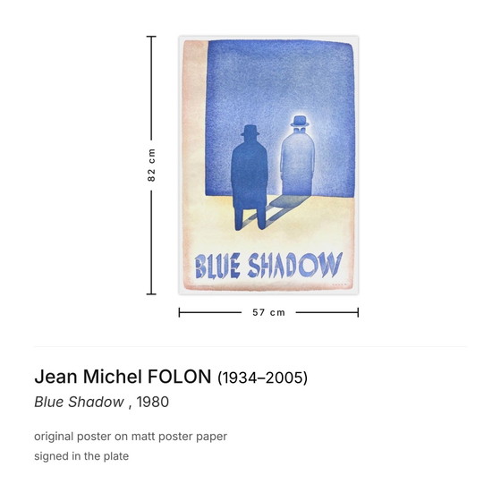 Image 1 of Manifesto di Jean Michel Folon, Ombra Blu, 1980