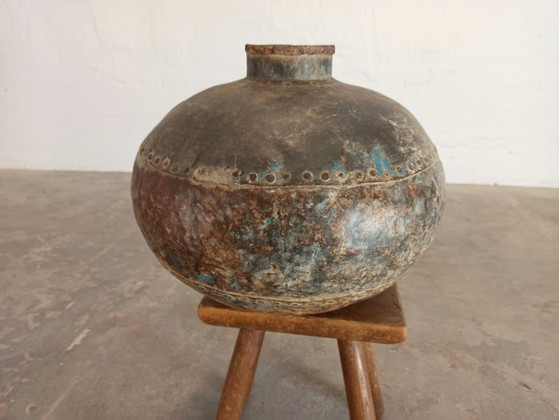 Image 1 of 2 X vintage metal jugs vases