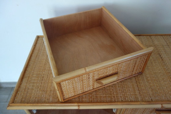 Cassettiera a 5 cassetti in vimini e bambù, anni '70/'80 – Cassettiere, Rattan, Wicker (photo 11 of 18)